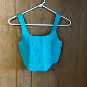 Free people movement turquoise corset top